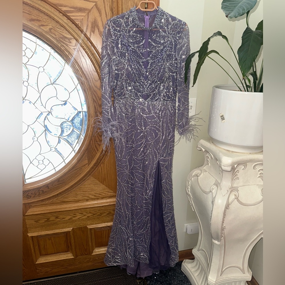 Elegant Purple Beaded Gown